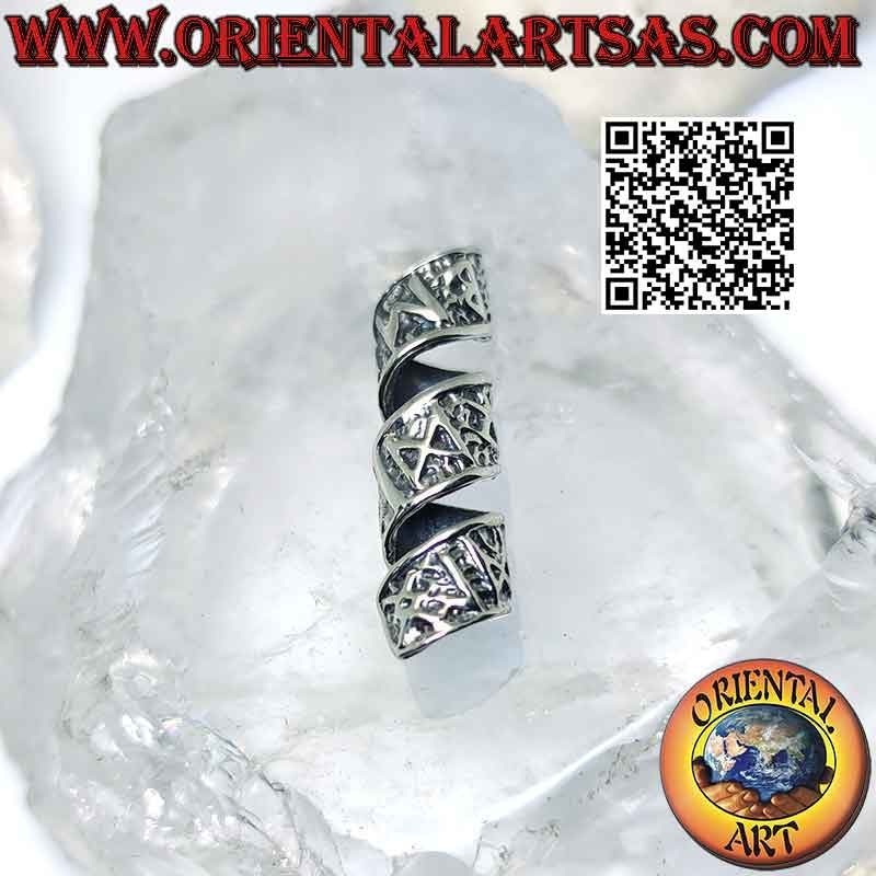 Perles dreadlock spirale en argent 925‰ avec runes celtiques