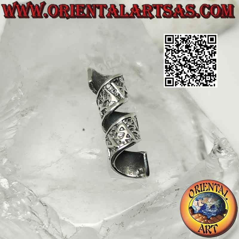 Perles dreadlock spirale en argent 925‰ avec runes celtiques