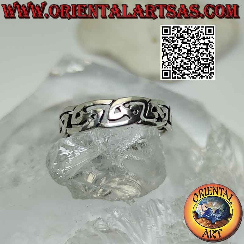 Anillo de plata con tejido celta calado (5 mm.)