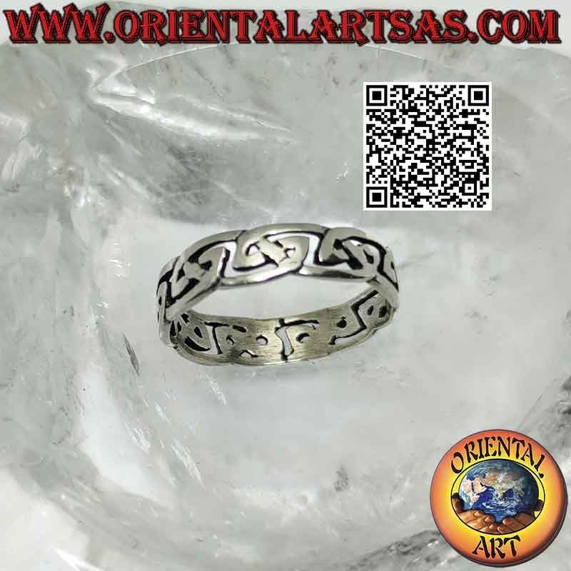 Anillo de plata con tejido celta calado (5 mm.)