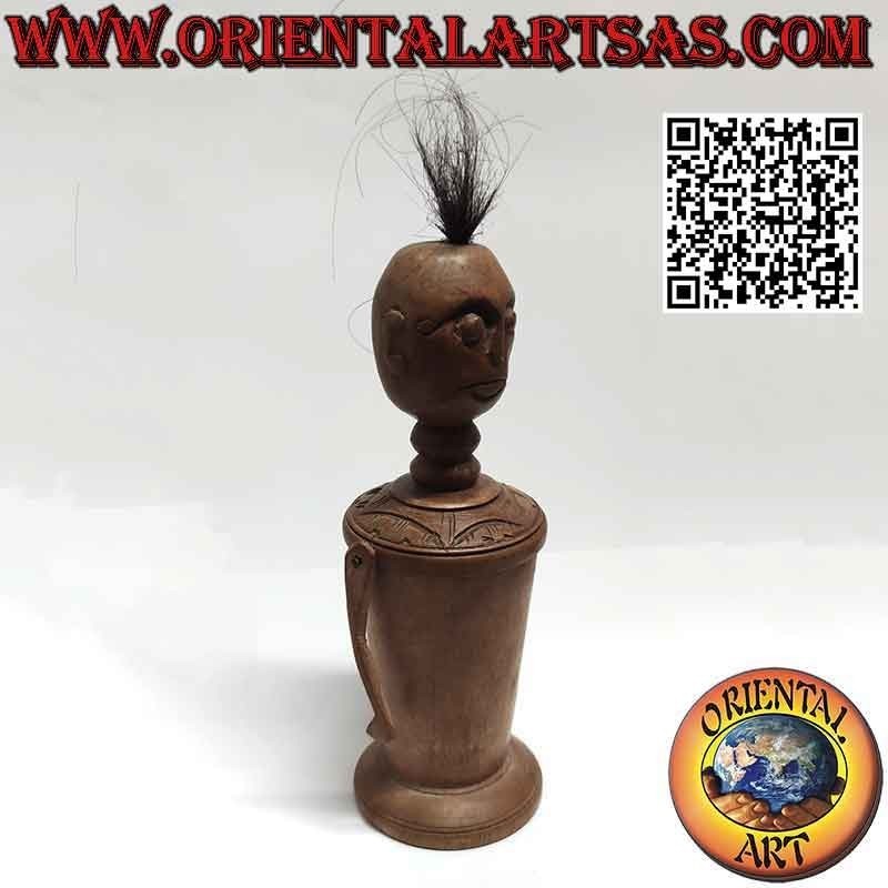 Primitive Kastenskulptur eines indigenen Mannes aus Papua-Neuguinea (24 cm)