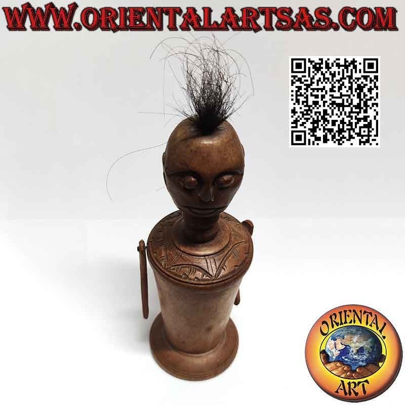 Primitive Kastenskulptur eines indigenen Mannes aus Papua-Neuguinea (24 cm)