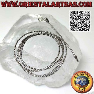 Collar de cadena "serpiente" indonesia retorcida en plata 925 ‰ (grosor 1 mm)