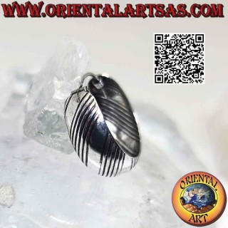 20mm Chiseled Domed Wide Circle Silver Earrings (3)