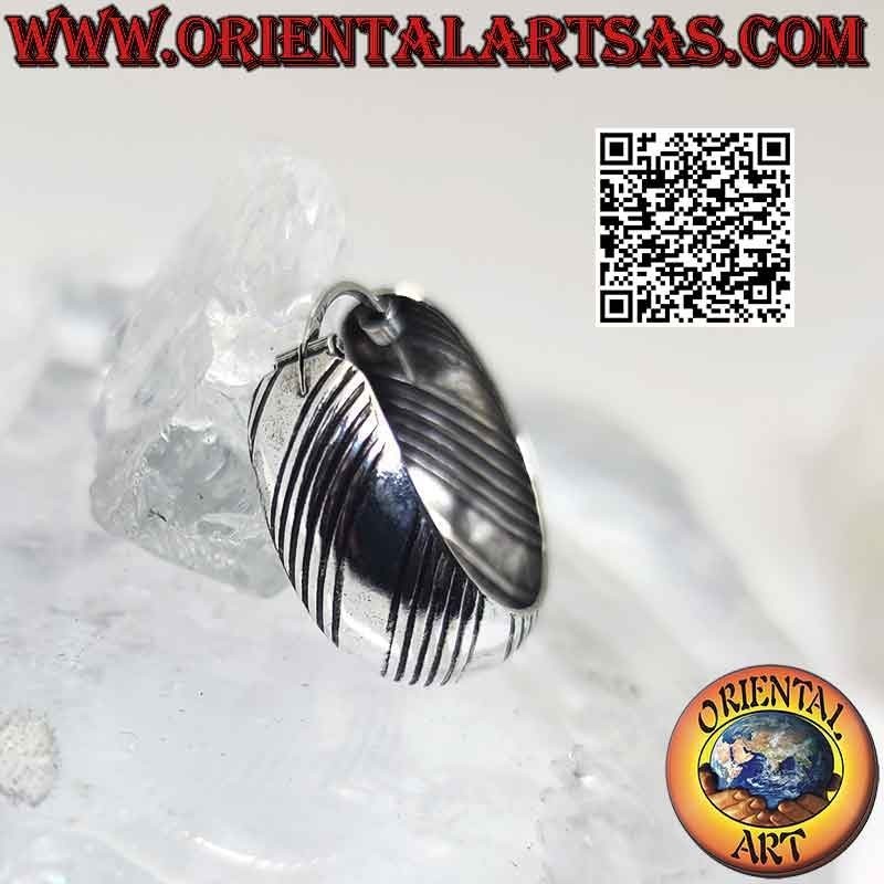 Aretes de plata de círculo ancho con forma de cúpula cincelada de 20 mm (3)