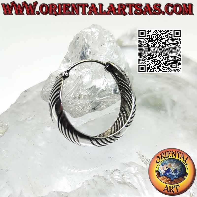 20mm Chiseled Domed Wide Circle Silver Earrings (3)