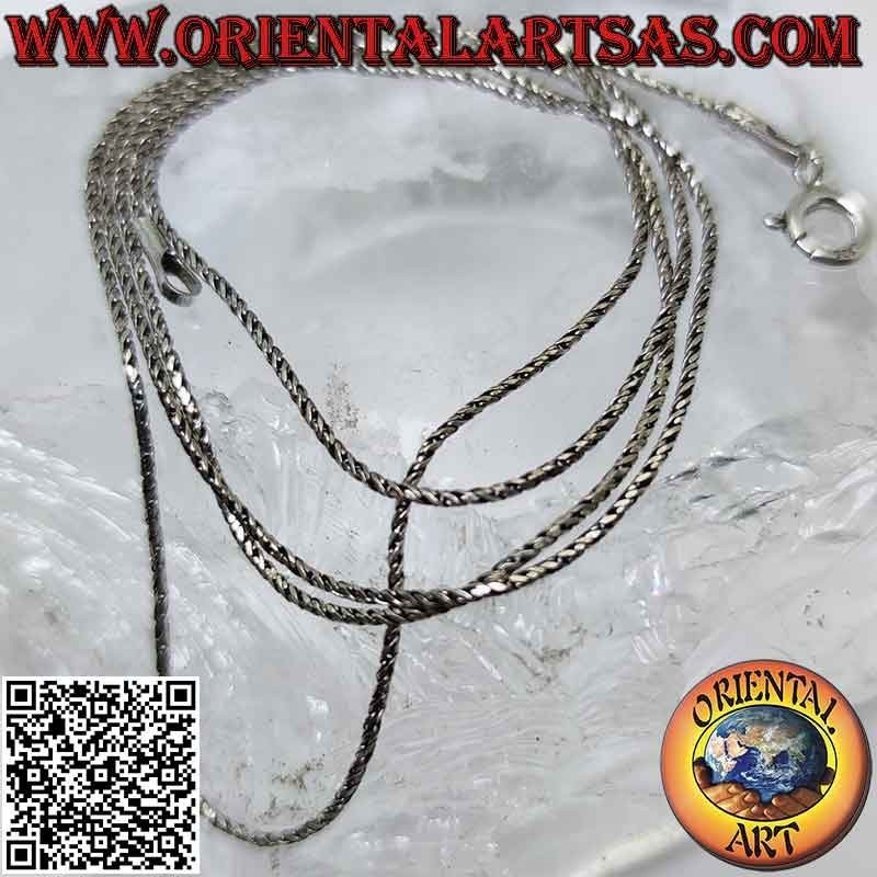 Collier chaîne en argent 925‰ "serpent" indonésien torsadé (0,8 mm)