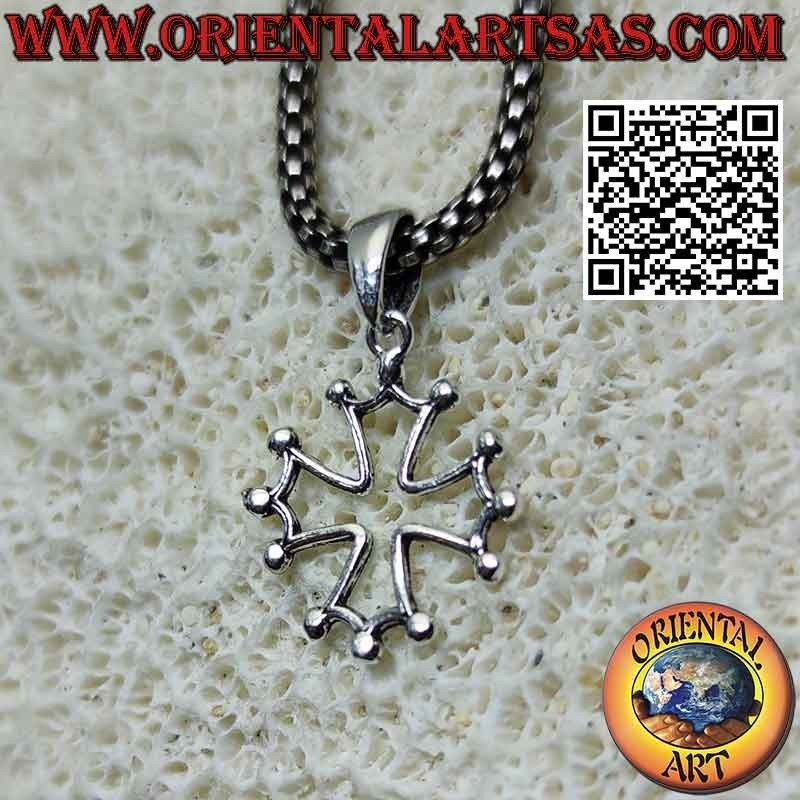 Pendentif en argent en forme de croix occitane