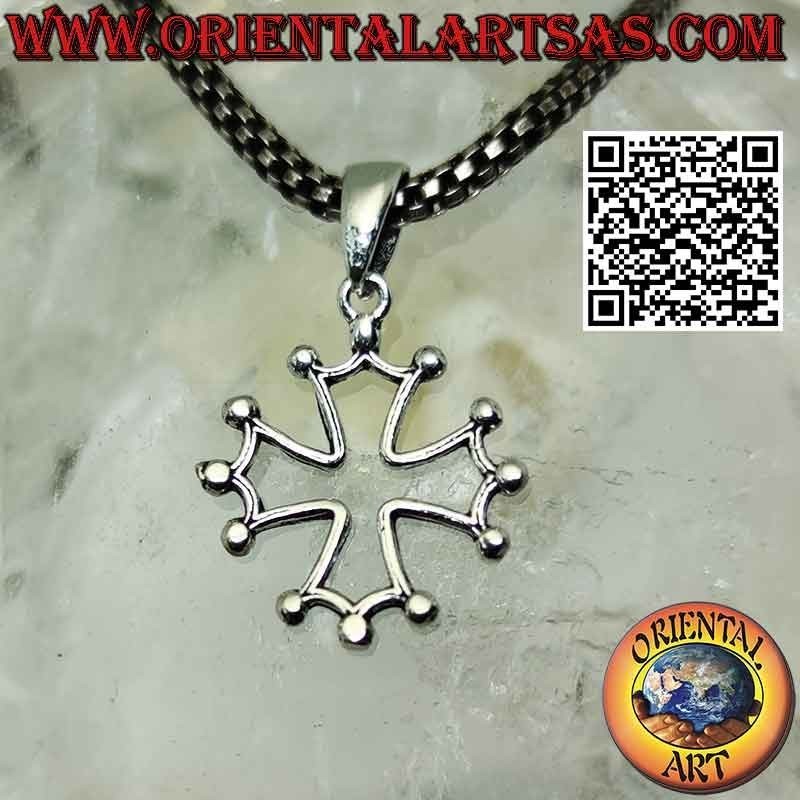 Pendentif en argent en forme de croix occitane