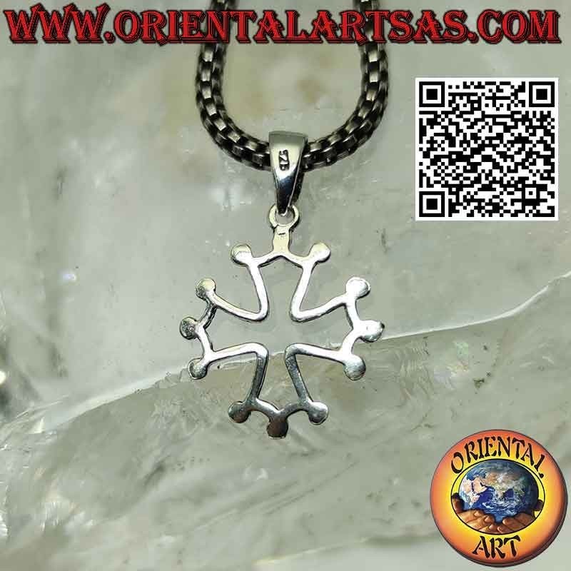 Pendentif en argent en forme de croix occitane