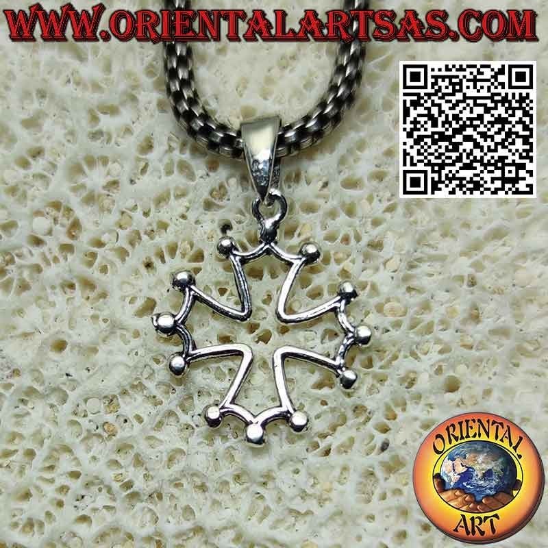 Pendentif en argent en forme de croix occitane