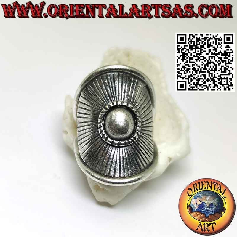Anello in argento scudo solare  fatto a mano dai Karen