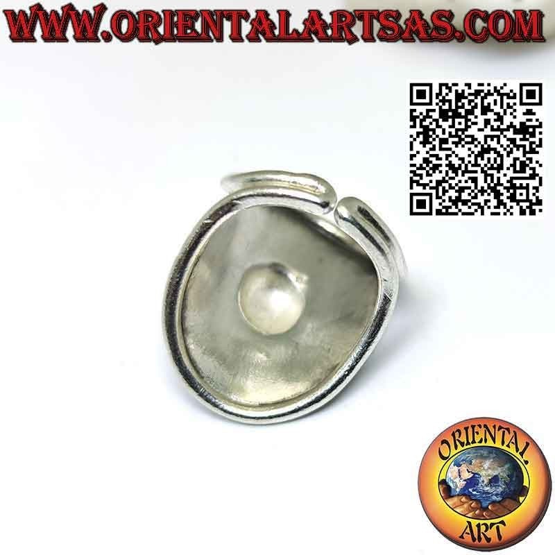 Sun shield silver ring handmade by the Karen