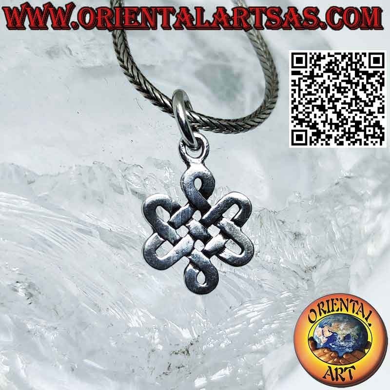 Ciondolo in argento 925 nodo dell'infinito Tibetano  Srivatsa