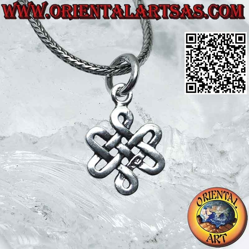 Colgante en plata 925 nudo infinito tibetano Srivatsa