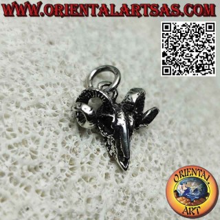 Pendentif en argent crâne de bélier (bélier) tridimensionnel