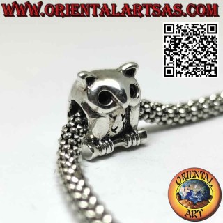 Charms en argent 925‰ pour pandora, Hibou sur la branche