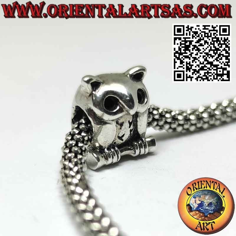 Charms en plata 925‰ para pandora, Búho en la rama