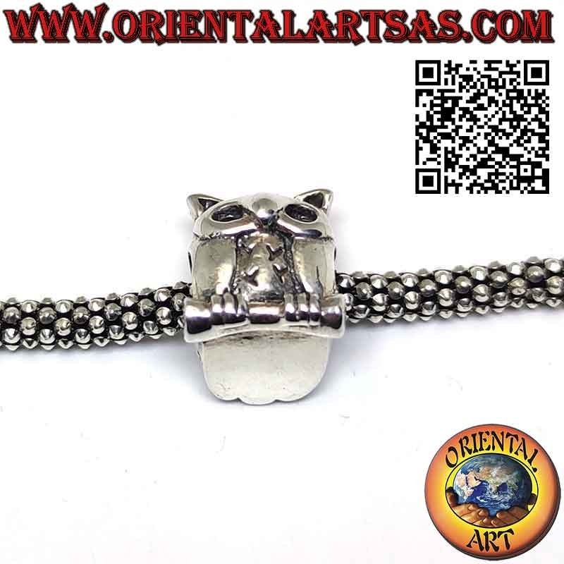 Charms aus 925‰ Silber, Eule auf dem Ast