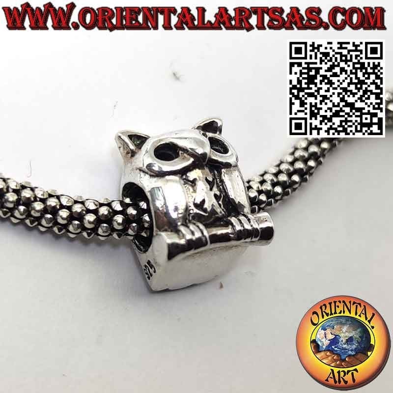 Charms aus 925‰ Silber, Eule auf dem Ast