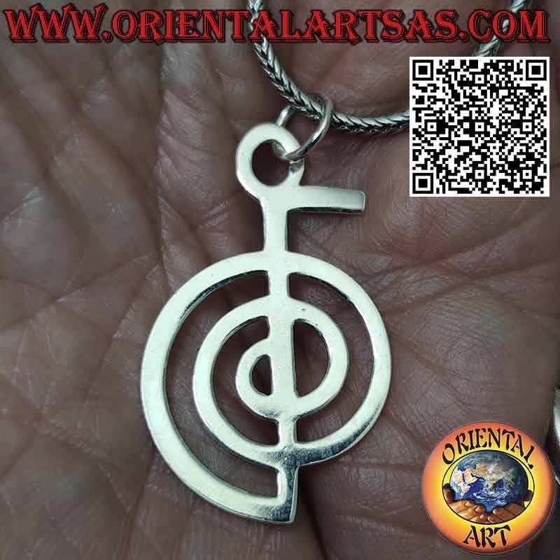 Colgante de plata, símbolo Cho Ku Rei del poder Reiki de Usui