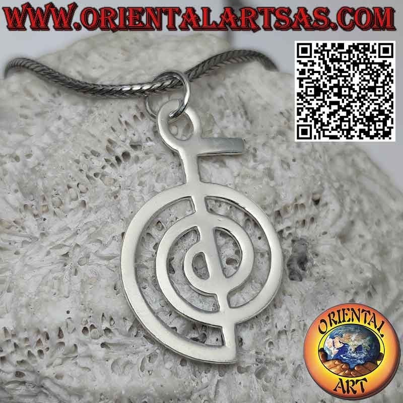 Silver pendant, Cho Ku Rei symbol of Usui's Reiki power