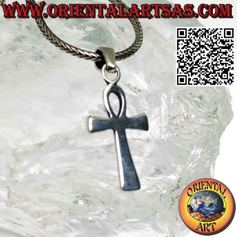 Colgante de plata cruz egipcia ankh (ansata) y conocida como llave de la vida