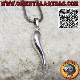 Colgante de plata con cuerno de la suerte eficaz contra el mal de ojo y la mala suerte