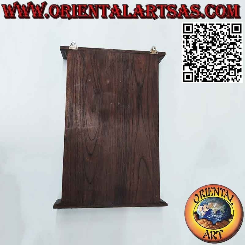 Vetrinetta a bacheca da muro stretta il legno massello di teak