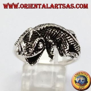 Gecko silver ring