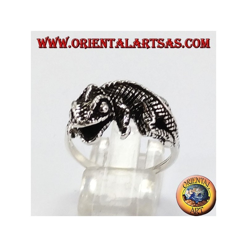 Bague en argent gecko