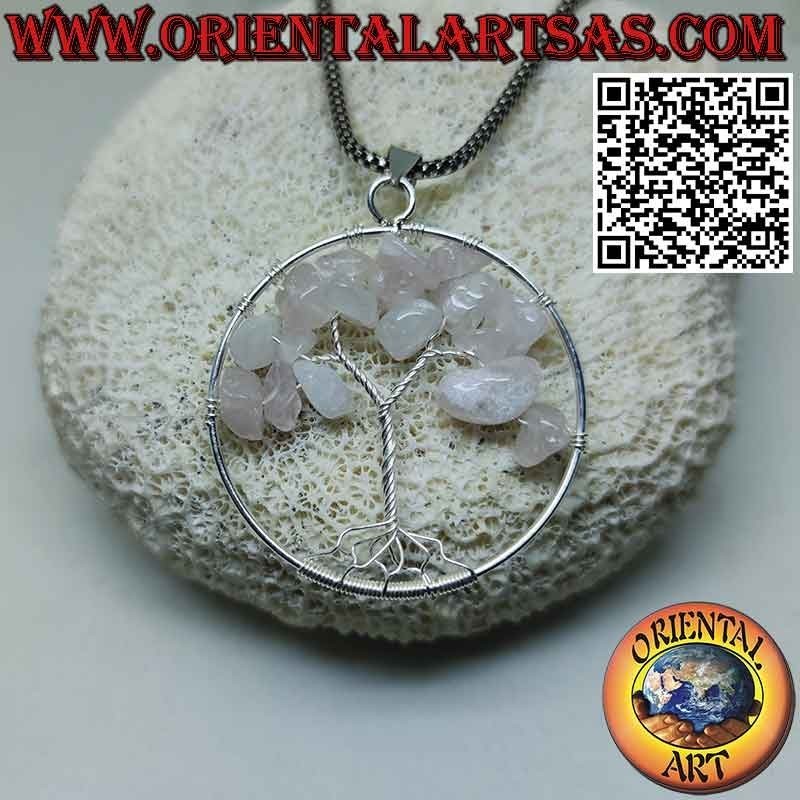 Colgante árbol de la vida de plata con piedras semipreciosas mm. 40 Ø