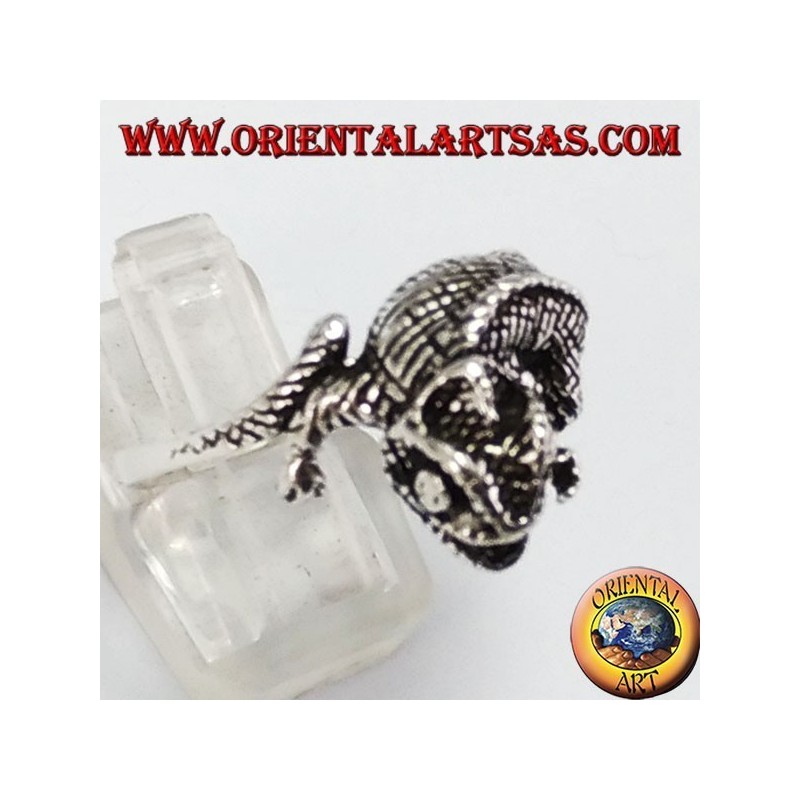 gecko anillo de plata