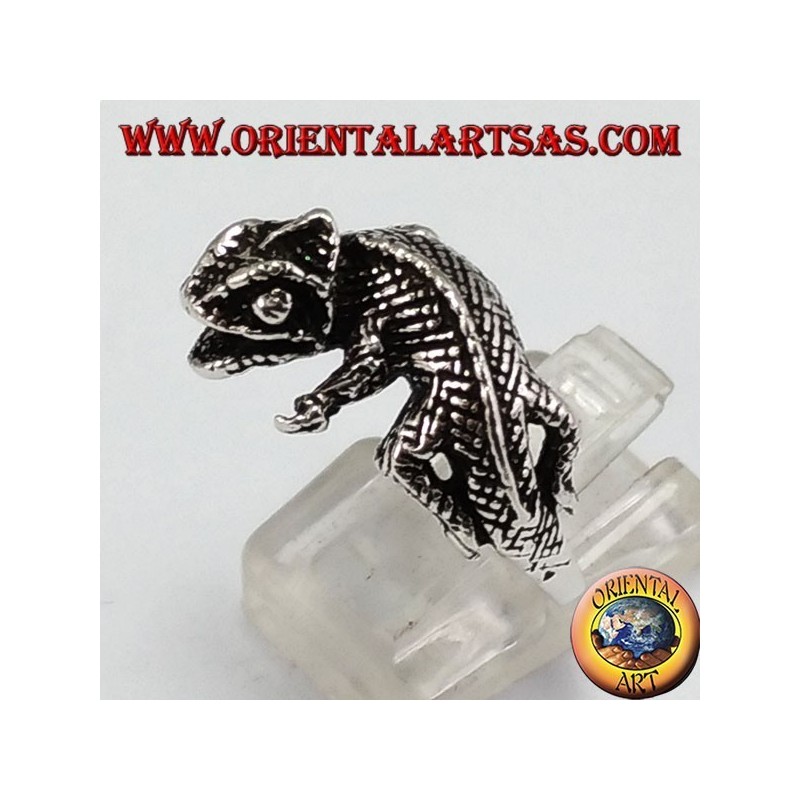 Bague en argent gecko