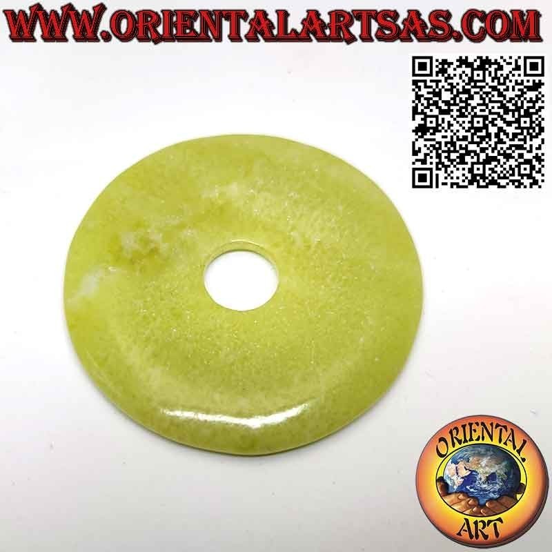 Zitronen-Jade-Scheibe/Donut-Anhänger (50 mm Ø Schnur enthalten)