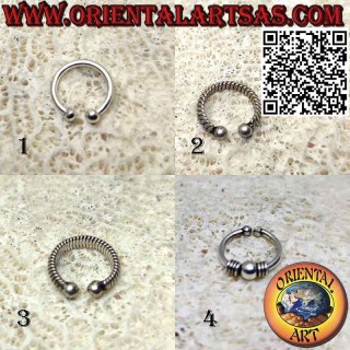 Circulo sin agujero en plata ideal para tabique, oreja y labrum