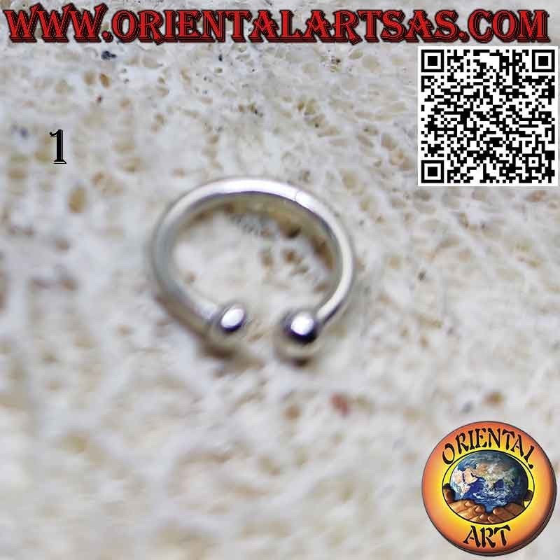 Circle without hole in silver ideal for septum, ear and labrum