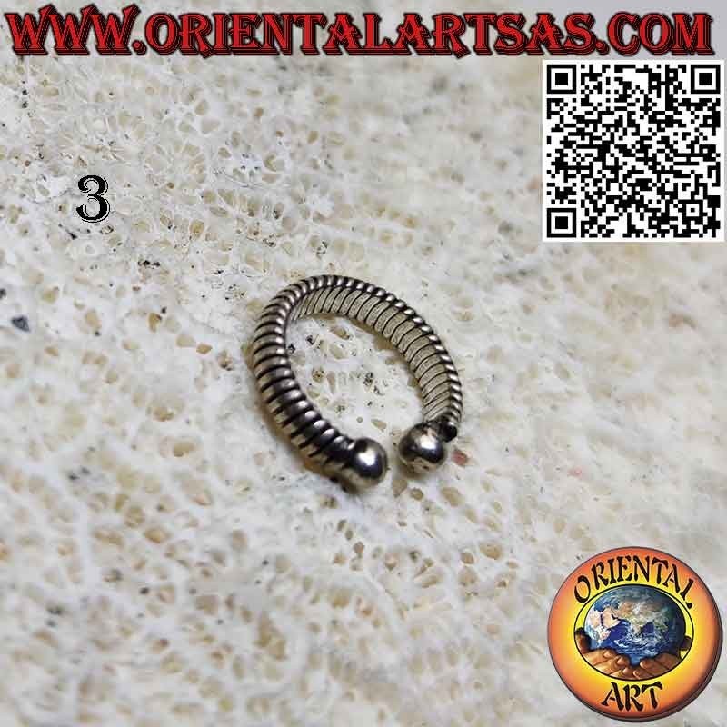 Cerchietto senza buco in argento ideale per septum, orecchio e labro