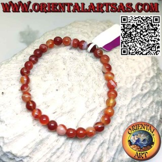 Armband aus natürlichen Karneolperlen, 6 mm (elastisch)