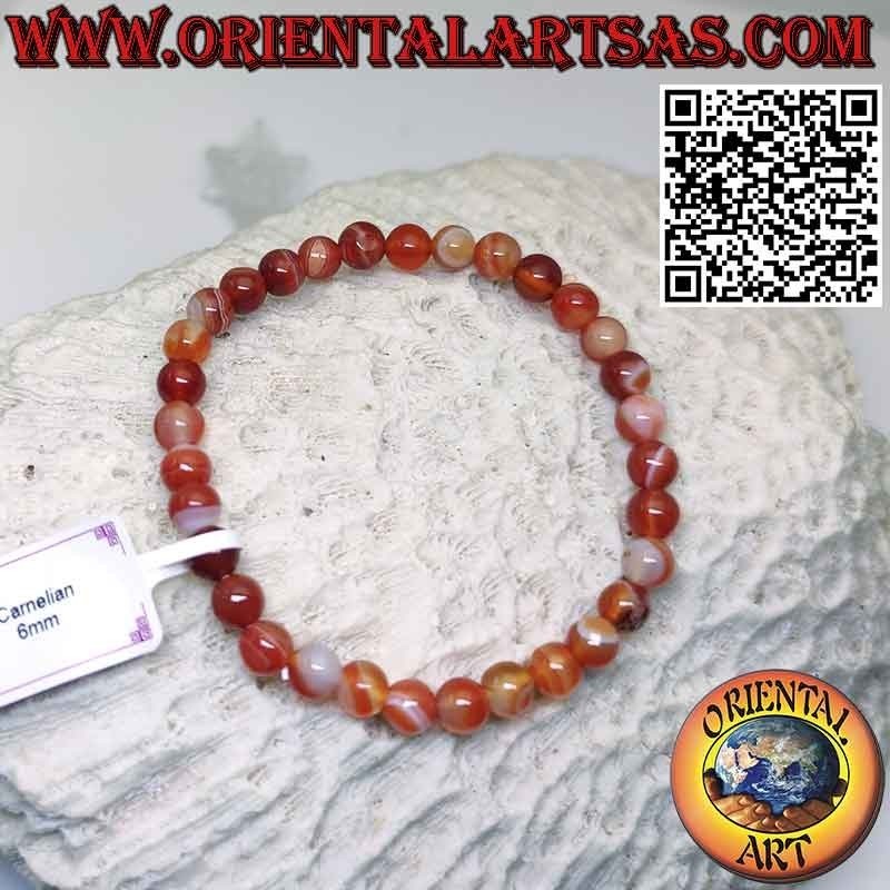 Karneol Armband 6mm | Elastisch & Naturstein