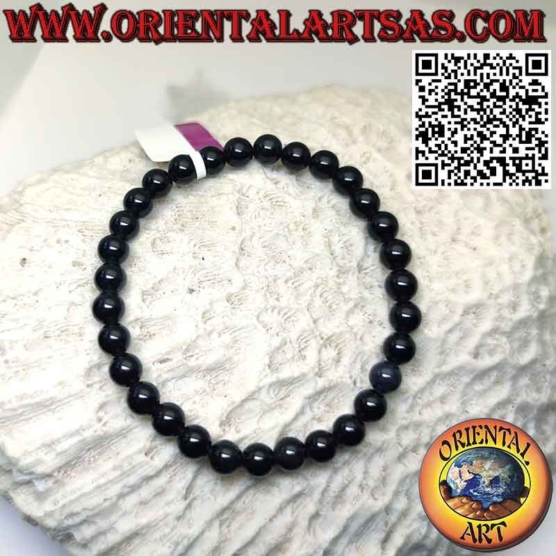 Natur Obsidian Armband 6mm | Elastisch & Kraftvoll