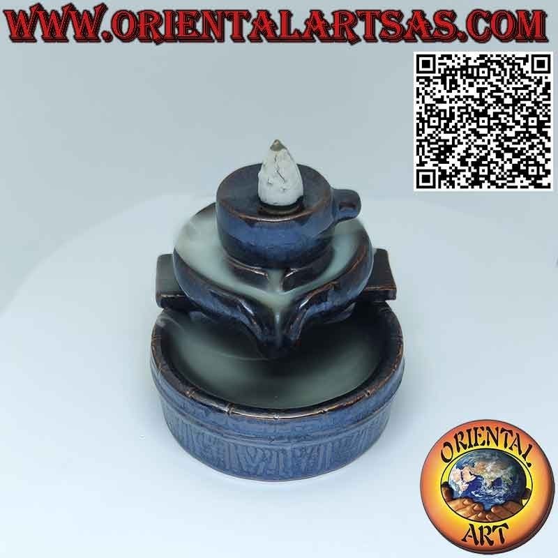 Bruciatore per incensi a cono " sivalingam "  reflusso di fumo effetto cascata , in ceramica