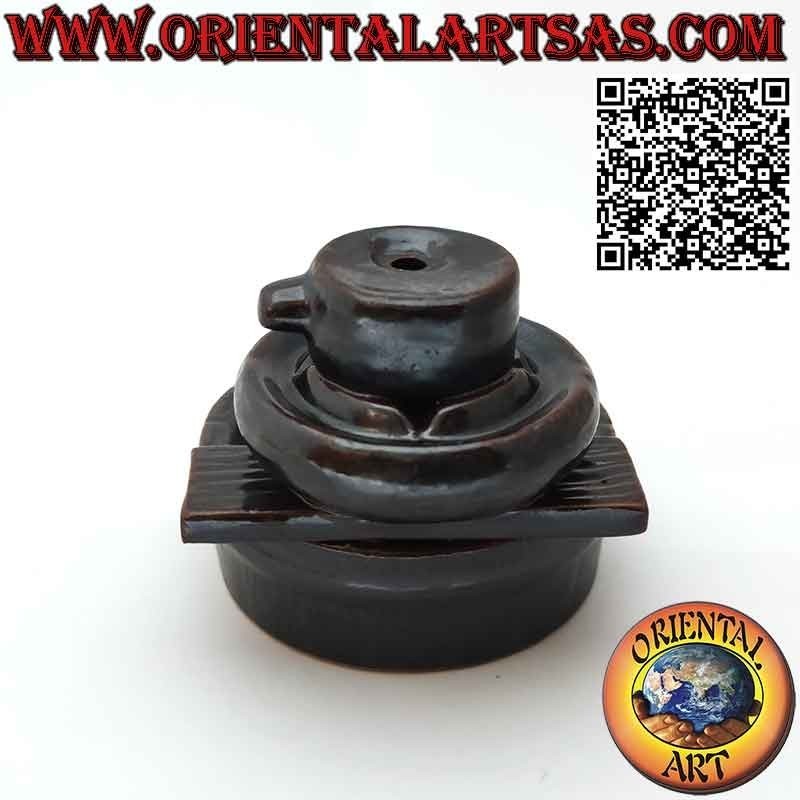Bruciatore per incensi a cono " sivalingam "  reflusso di fumo effetto cascata , in ceramica