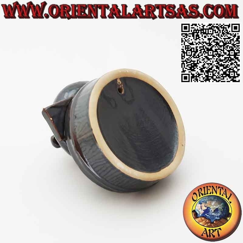 Cone incense burner " sivalingam " smoke reflux waterfall effect, in ceramic