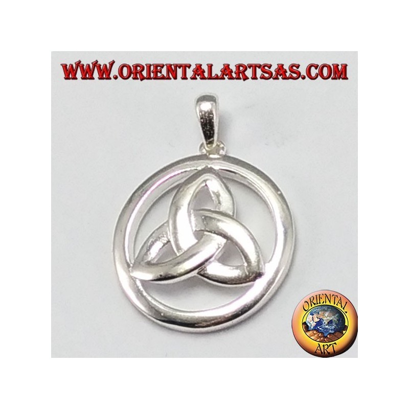 Silber-Anhänger, von Tyrone Knoten Triquetra im kleinen Kreis