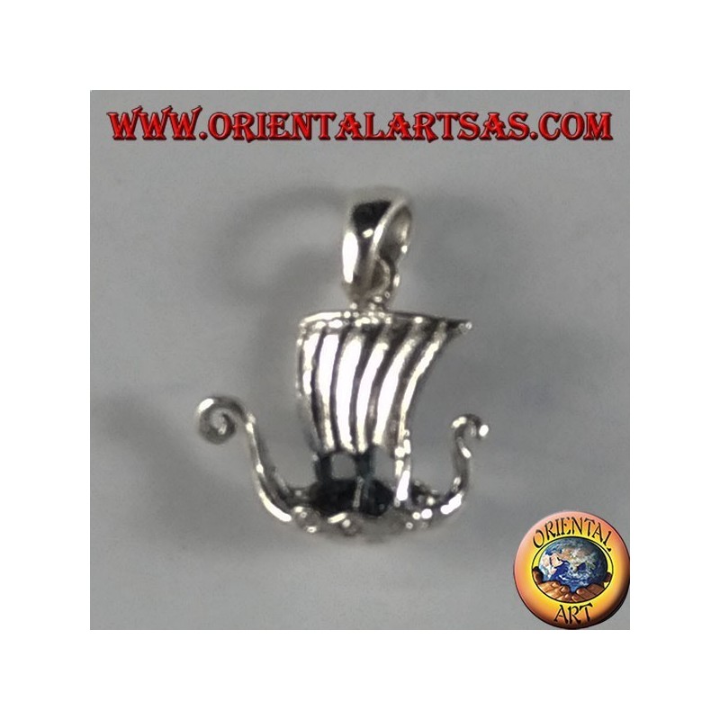 Colgante de plata vikingo velero, Drakkar