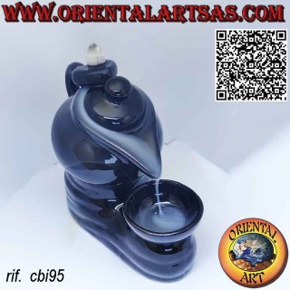 Bruciatore reflusso per incensi a cono la teiera , in ceramica cascata di fumo