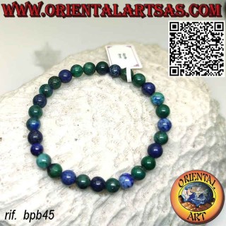 Azurit Armband 6mm elastisch | Naturstein Perlen