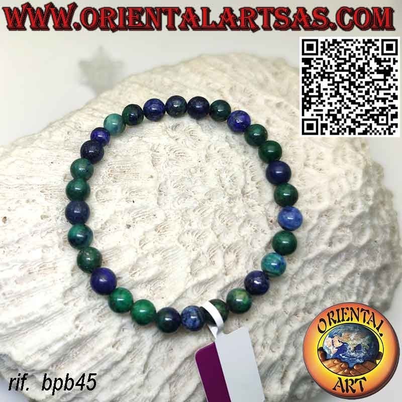 Bracelet Azurite Naturelle 6mm | Confort Élastique