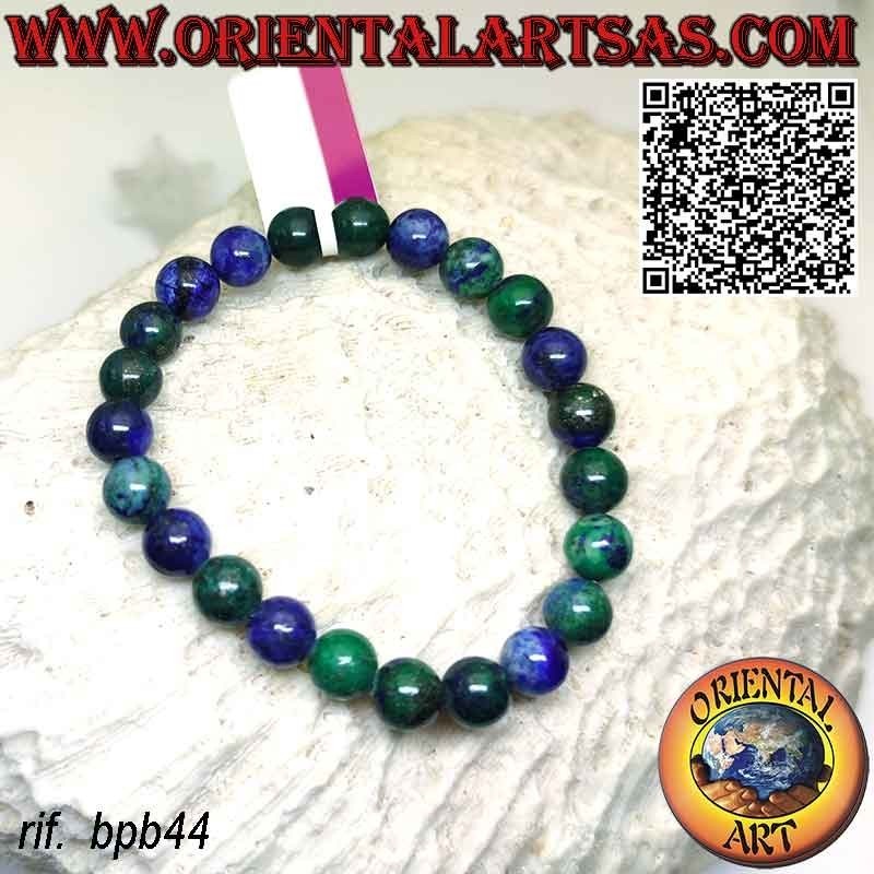 Pulsera Azurita Natural 8mm Elástica | Confort y Estilo